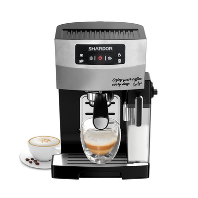 เครื่องชงกาแฟ ABS พร้อมที่ตีฟองนม SS304 เครื่องชงกาแฟคาปูชิโน่ลาเต้เอสเพรสโซ่เดี่ยว