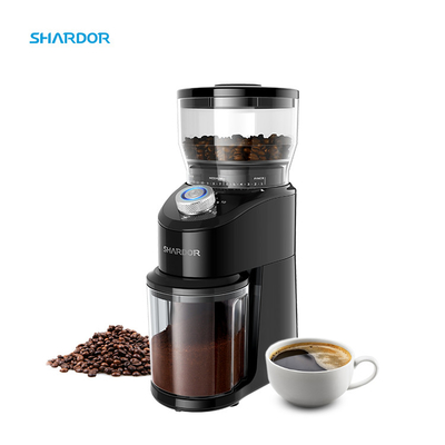 ไฟ LED สีฟ้า Burr Conical Grinder 2 ถึง 12 Cups Safety Lock Office Espresso Machine