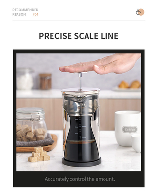 BPA ฟรี 34oz French Press 4 Layer Filter 1000ML Stainless Steel