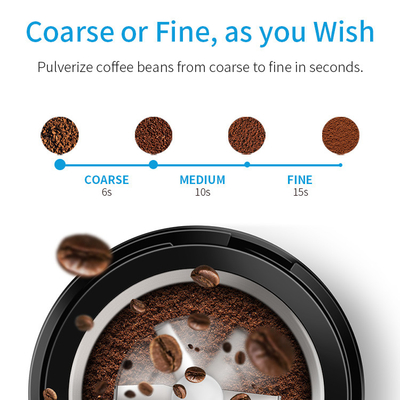 เครื่องชงกาแฟเอสเปรสโซอัตโนมัติขนาดเล็ก 40 กรัม, เครื่องบดกาแฟสีดำด้าน Spice Bean ขนาดเล็ก
