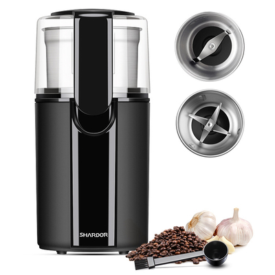 เครื่องบดเมล็ดกาแฟผงขนาดกลาง กระเทียม ถอดได้ 2 ถ้วย เครื่องชงกาแฟบ้าน 200W