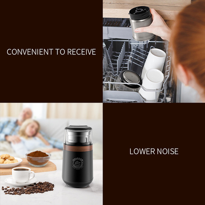 เครื่องชงกาแฟอัตโนมัติ OEM สีดำ SS304 ถ้วยใบมีดไฟฟ้าเครื่องบดเอสเพรสโซ่มืออาชีพ