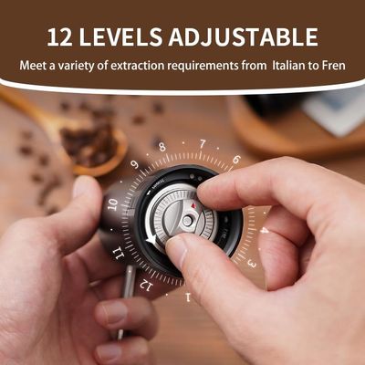 มือหมุนเสี้ยนไฟฟ้ามือถือเครื่องบดกาแฟปรับ 28g แบบพกพาไม้