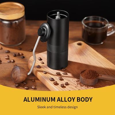 Burr เครื่องบดกาแฟขนาดเล็กแบบใช้มือถือขนาดเล็กอลูมิเนียมแบบพกพา CE