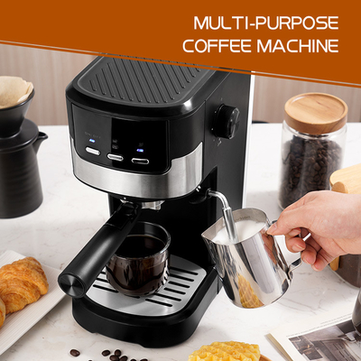 เครื่องชงกาแฟมัลติฟังก์ชั่น 1000W Cappuccino Latte เครื่องชงกาแฟเอสเพรสโซ่สแตนเลส