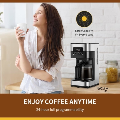 เครื่องชงกาแฟแบบหยดอัตโนมัติขนาด 1.5 ลิตรแบบตั้งโปรแกรมในครัวเรือน