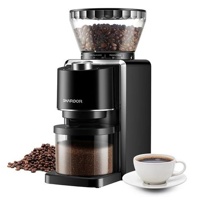 SHARDOR เครื่องบดกาแฟเสี้ยนป้องกันไฟฟ้าสถิตย์แบบปรับได้ 2-12 ถ้วยถั่ว Electric