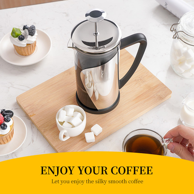 BPA ฟรีเครื่องชงกาแฟกดฝรั่งเศสไฟฟ้าสแตนเลส ABS 2 ชั้นกรอง 1000ml