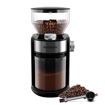 เครื่องบดกาแฟเสี้ยนปรับไฟฟ้าแบบพกพาสีเงิน 240g เครื่องชงกาแฟมืออาชีพ
