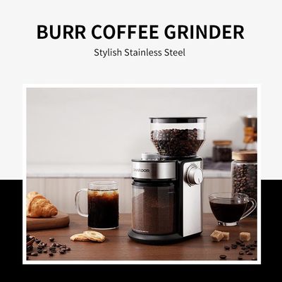 เครื่องบดกาแฟเสี้ยนปรับไฟฟ้าแบบพกพาสีเงิน 240g เครื่องชงกาแฟมืออาชีพ
