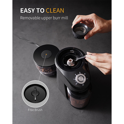 เครื่องบดกาแฟดำอัตโนมัติแบบพกพา 100W 240g เสี้ยนรูปกรวย 2-12 ถ้วย 14 ปรับได้
