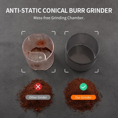 Ultra Fine Professional Conical Burr เครื่องบดกาแฟหยาบ 35 การตั้งค่าไฟ LED