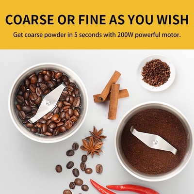 SS304 เครื่องบดกาแฟใบมีดแบบพกพาไฟฟ้า 200W เครื่องบดประสิทธิภาพสูง
