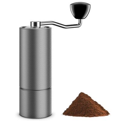เครื่องบดกาแฟมือเงินด้วยมือ CNC ความจุตัด 25g เครื่องบดเสี้ยนไฟฟ้ามือถือ