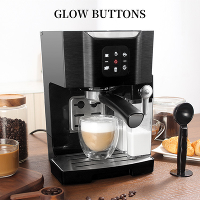 เครื่องชงกาแฟขนาดกะทัดรัด 1450W พร้อมที่ตีฟองนม ถังเก็บน้ำแบบถอดได้ 15 บาร์