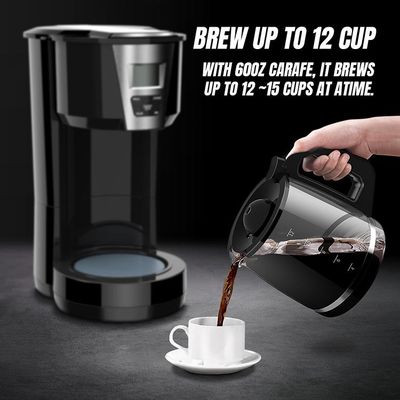 CM515B เครื่องชงกาแฟแบบหยดที่บ้านอุ่นอัตโนมัติที่ตั้งโปรแกรมได้ 1.8L เครื่องชงกาแฟสีขาว 12 ถ้วย