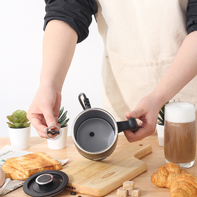 300ML 4-In-1 Espresso Milk Frother Black Cold Hot Milk เครื่องทำความร้อน Foamer ที่ถอดออกได้