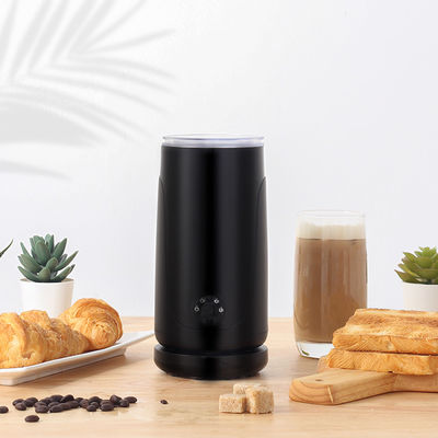 เครื่องตีฟองนมเอสเปรสโซ่สีดำเคลือบเงา ฐานที่ถอดออกได้ ควบคุมอุณหภูมิได้อย่างแม่นยำ 65°C