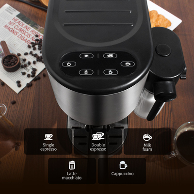 เครื่องชงกาแฟเอสเปรสโซแบบถอดได้แบบมืออาชีพ Cappuccino Coffee Pod Espresso Machine