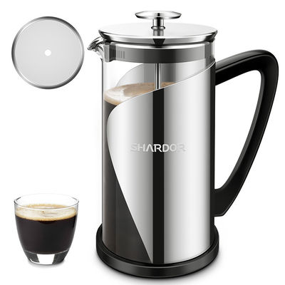 เครื่องชงกาแฟแบบกดฝรั่งเศสสแตนเลส 1000ML แก้วขนาดใหญ่ผนังคู่ French Press