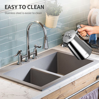 34OZ เครื่องชงกาแฟแบบกดสองชั้นแบบฉนวนสองชั้นแบบคลาสสิก SS304