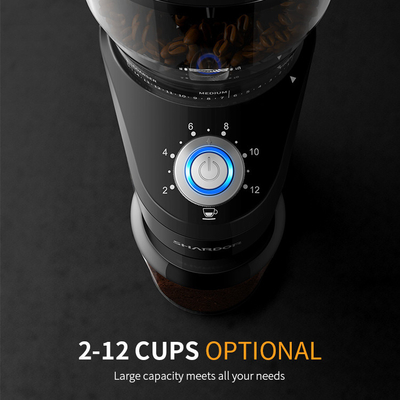 หน้าจอสัมผัสแบบมืออาชีพ Burr Grinder ไฟ LED อัตโนมัติพร้อม Bean Hopper แบบถอดได้