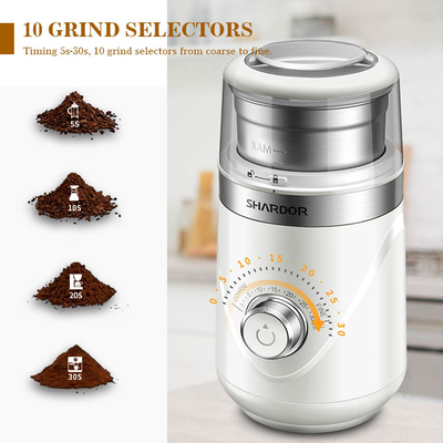เครื่องบดเมล็ดกาแฟไฟฟ้า 150W SS304 70g เครื่องบดเอสเพรสโซ่อัตโนมัติ